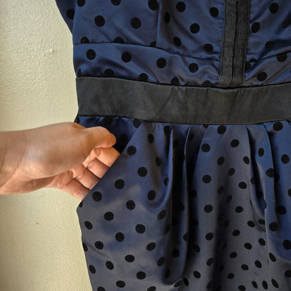 Vtg City Triangle Babydoll Dress Polka Dot Y2k 90s Retro Pinup Party Small - Picture 4 of 7